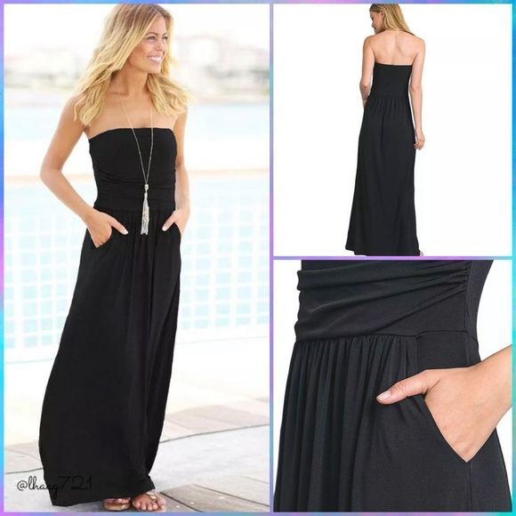 Dresses & Skirts - BLACK STRAPLESS TUBE TOP MAXI DRESS